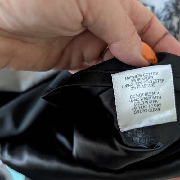 2/$20Grey And Navy Floral Sheath Midi Dress with Bateau Neckline Lined Cotton 10 - Picture 3 of 8